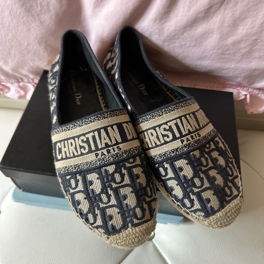 Dior Black and Beige Espadrilles